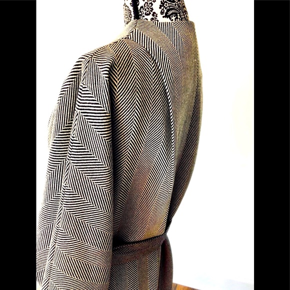 Nordstrom Anne Klein worsted wool lined espresso/ivory COAT DRESS Size 6